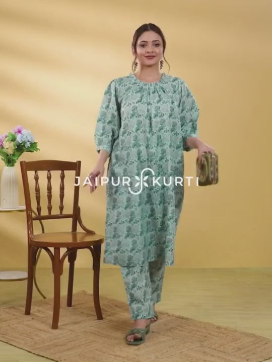 Buy Abstract Print Blue A-line Dress With Belt - Jaipur Kurti